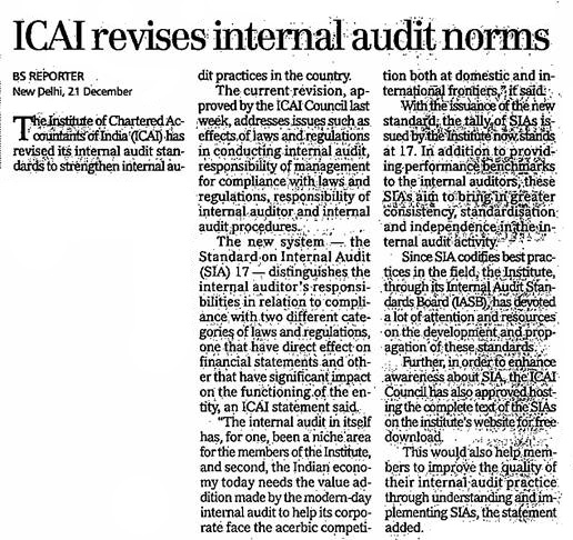 ICAI revises internal audit norms