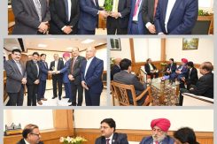CA. Ranjeet K. Agarwal, President- ICAI & CA. Charanjot Singh Nanda, Vice- President, ICAI, with CA. (Dr.) Debashis Mitra, Past President, ICAI, & CCMs met .....