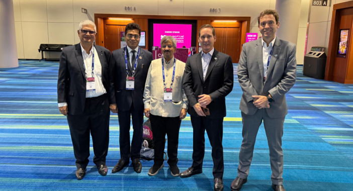 (Left to Right) CA. S Bhaskar - Trustee - Global Internal Audit Foundation,  CA. Ravi Kumar Patwa, Vice- Chairman, Internal Audit Standards Board, ICAI, CA. Chandrashekhar Vasant Chitale, Chairman, Internal Audit Standards Board, ICAI, Mr. Anthony Pugliese - President & CEO- IIA Global, Mr. Javier Felato - ED - IIA Global at IIA Conference being held from July 14- 16, 2025 at Toronto, Canada